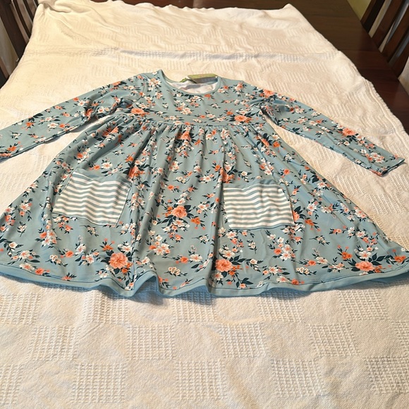 NWT MILLIE LOVES LILY Mini Garden Pocket A-Line Dress &Stripe Leggings. - Picture 2 of 10